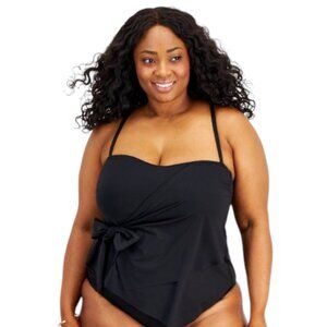NWOT Becca Color Code Side-Tie Tankini  Top - Black